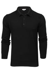 Xact Mens Knitted Long Sleeved Knitted Polo Shirt, 100% Cotton-2