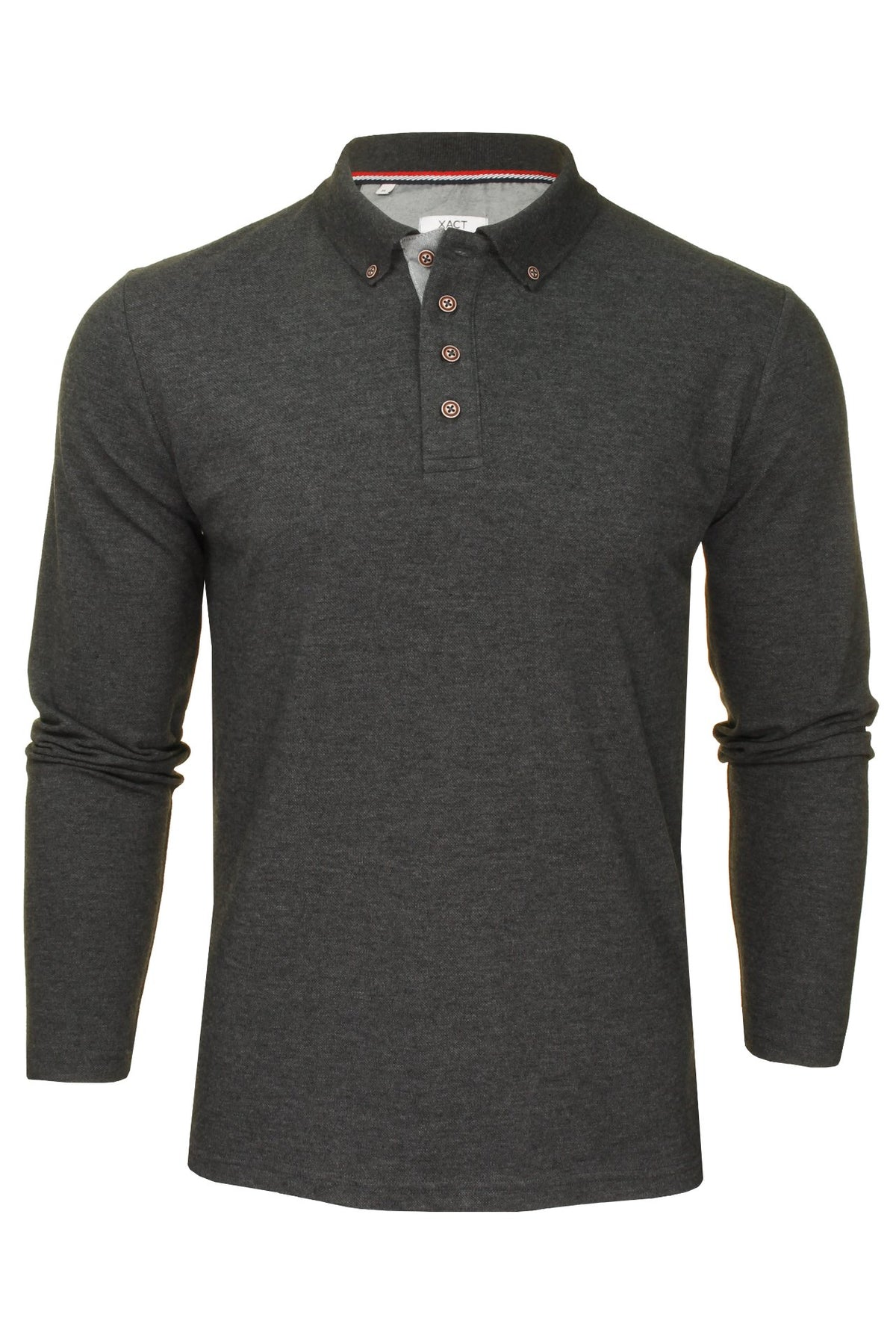 Xact Men's Long-Sleeved Polo T-Shirt, 100% Cotton Pique, Slim Fit-Main Image