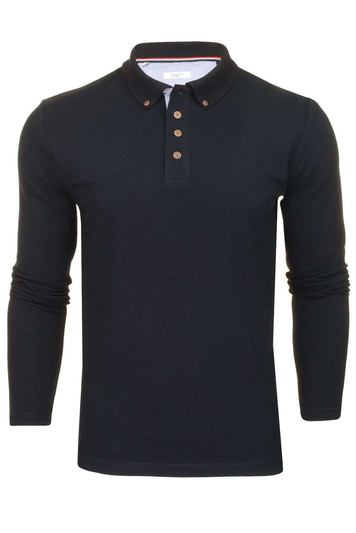 Xact Men's Long-Sleeved Polo T-Shirt, 100% Cotton Pique, Slim Fit-Main Image