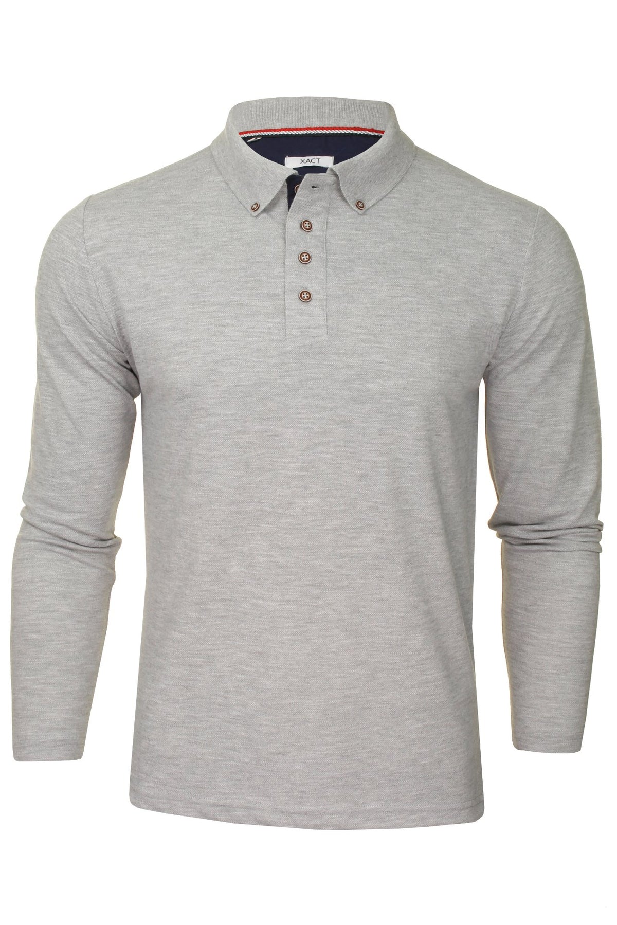 Xact Men's Long-Sleeved Polo T-Shirt, 100% Cotton Pique, Slim Fit-Main Image