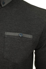 Xact Men's Long-Sleeved Polo T-Shirt, 100% Cotton Pique, Slim Fit, Contrast Button-Down Collar-3