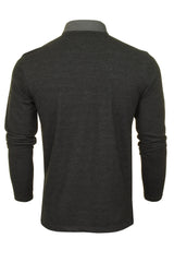 Xact Men's Long-Sleeved Polo T-Shirt, 100% Cotton Pique, Slim Fit, Contrast Button-Down Collar-2