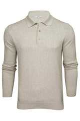 Xact Mens Knitted Long Sleeved Knitted Polo Shirt, 100% Cotton-Main Image