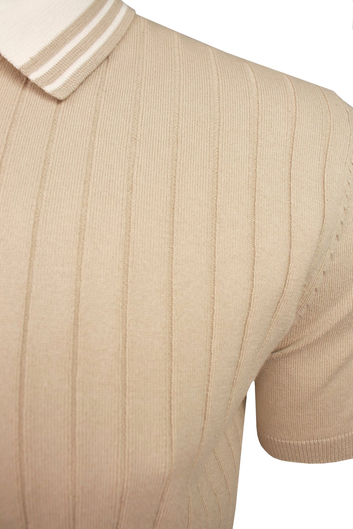 Xact Men's Zip Neck Knitted Polo Shirt, 100% Cotton, Short Sleeved, Regular Fit-2