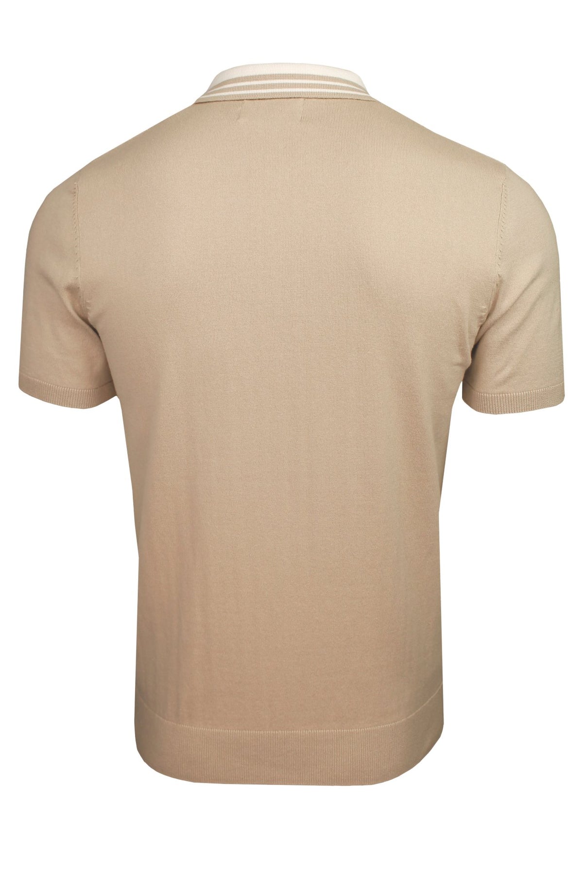 Xact Men's Zip Neck Knitted Polo Shirt, 100% Cotton, Short Sleeved, Regular Fit-3
