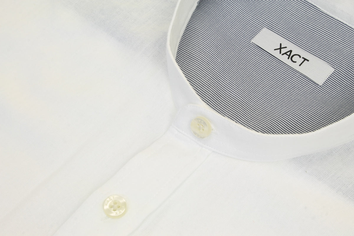 Xact Long Sleeved Linen Grandad Nehru Shirt-4