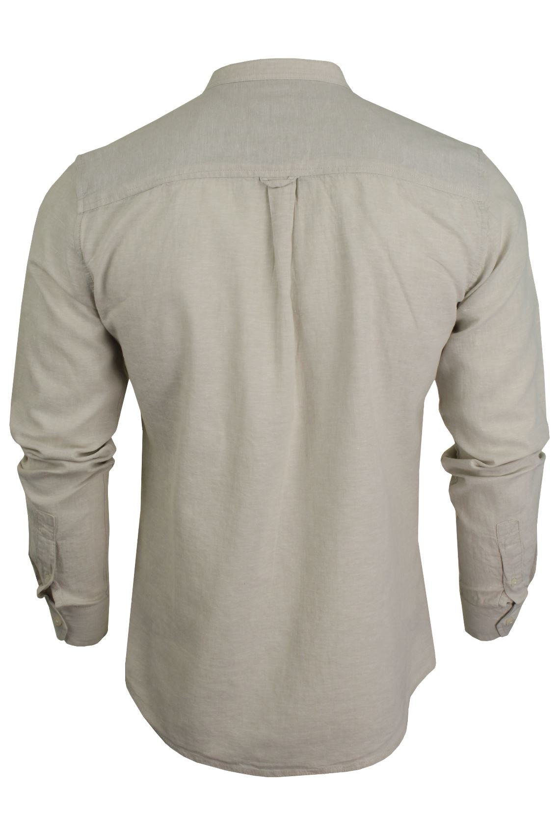 Xact Long Sleeved Linen Grandad Nehru Shirt-3