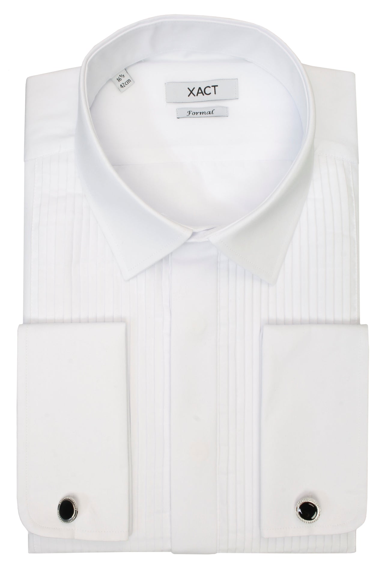 Xact Men's Formal Tuxedo/Dress Shirt with Double Cuff and Cuff Links-Main Image