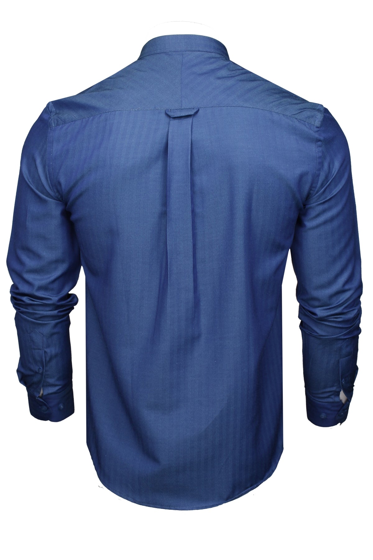 Xact Men's Herringbone Grandad/ Band Collar Shirt, Long Sleeved, Regular Fit-3