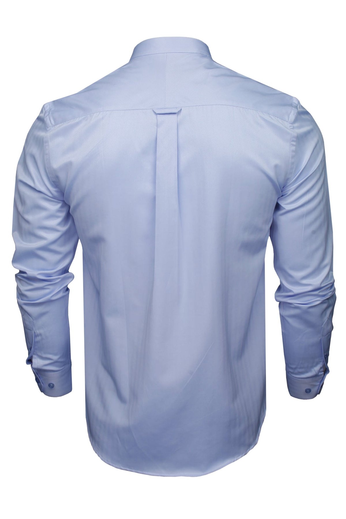 Xact Men's Herringbone Grandad/ Band Collar Shirt, Long Sleeved, Regular Fit-3
