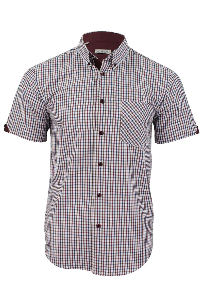 Xact Mens Check Shirt Short Sleeves-2