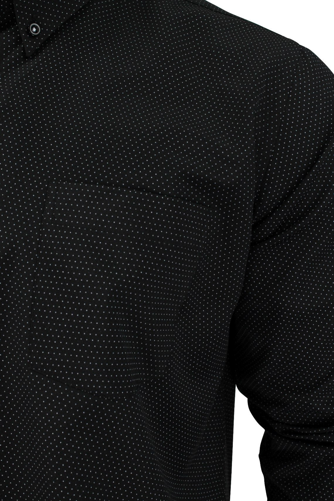 Mens Long Sleeved Shirt by Xact Clothing Mini Polka Dot-2