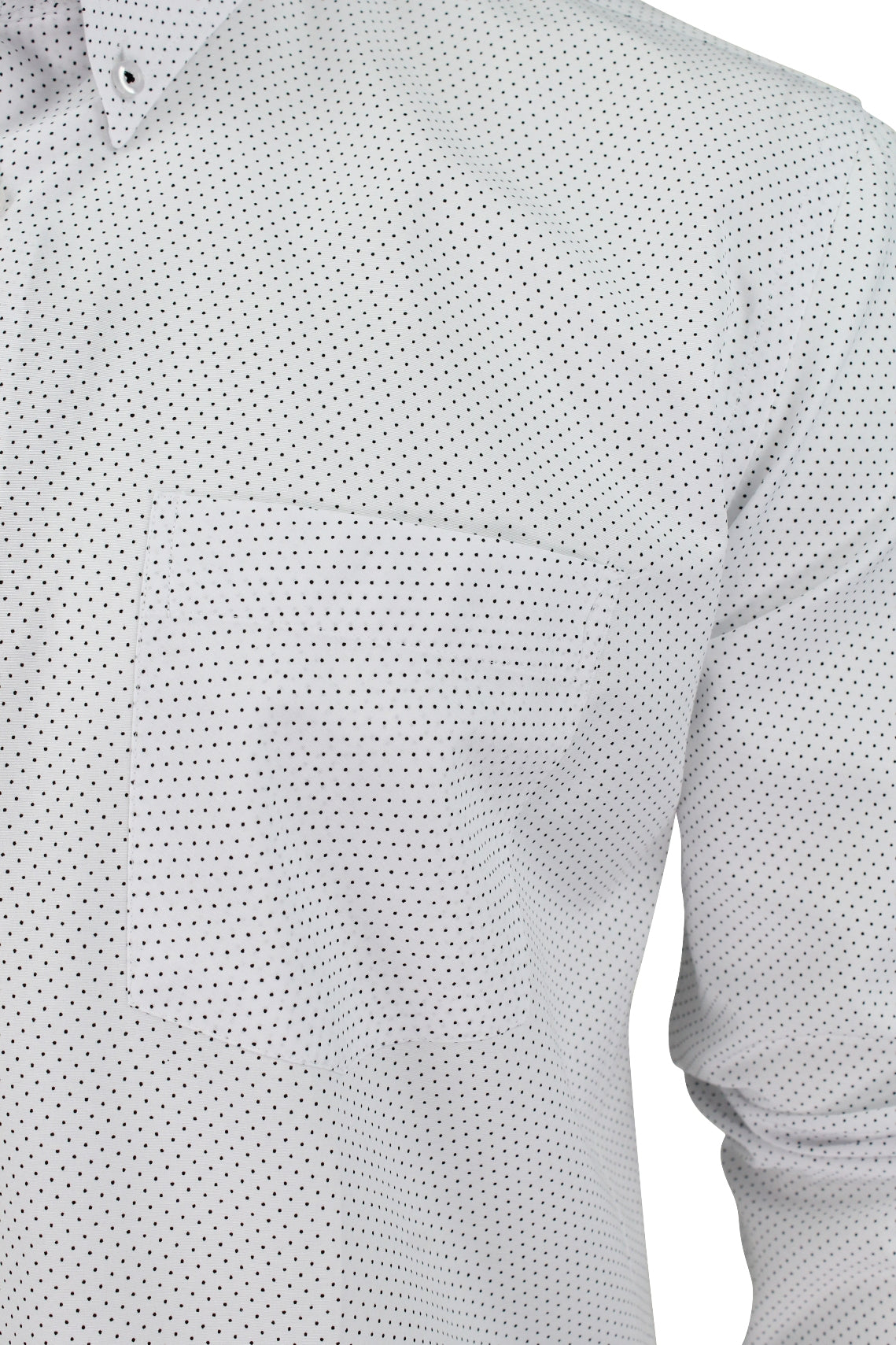 Mens Long Sleeved Shirt by Xact Clothing Mini Polka Dot-2