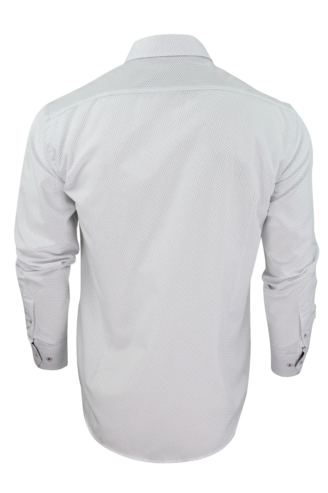 Mens Long Sleeved Shirt by Xact Clothing Mini Polka Dot-3
