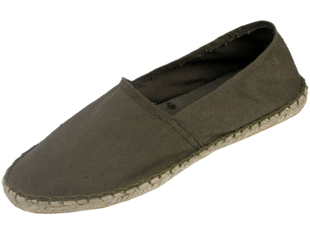 Mens Canvas Espadrilles/ Plimsoll Pumps Khaki-Main Image