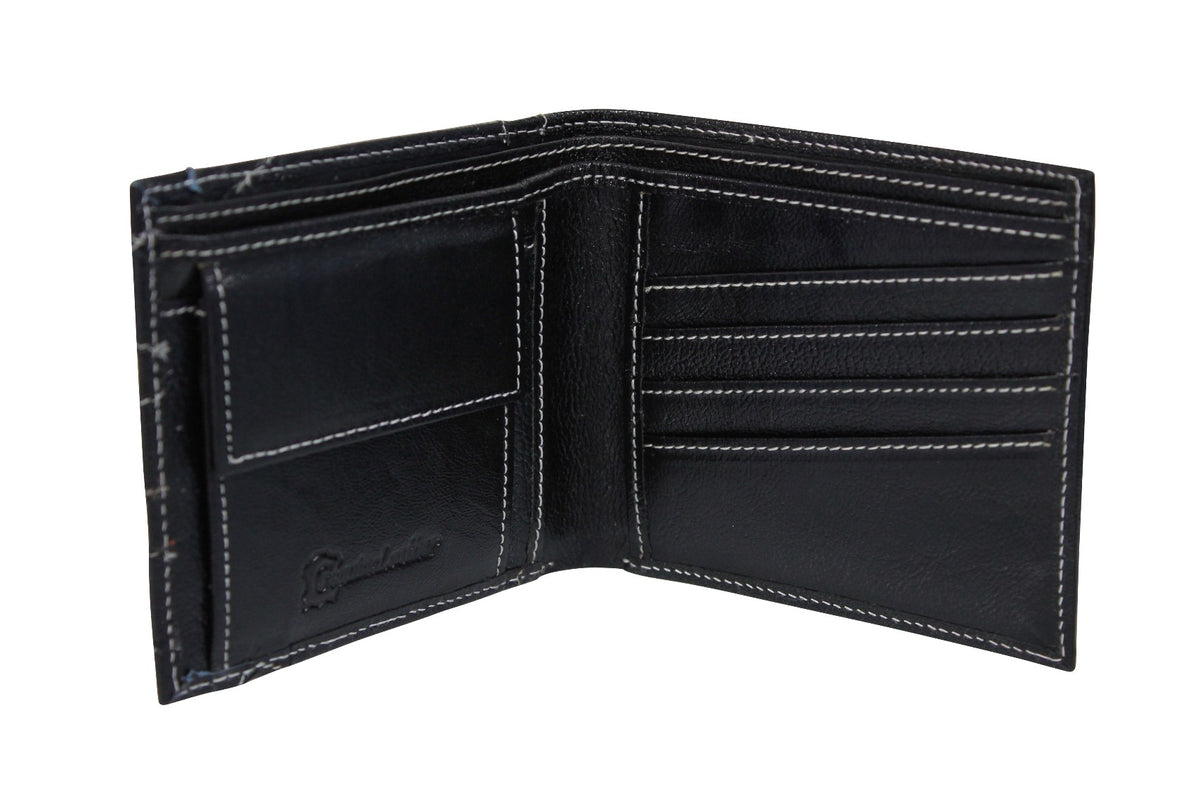 Xact Mens Leather Union Jack Wallet with Coin Pocket (619 - Black/ White)-2