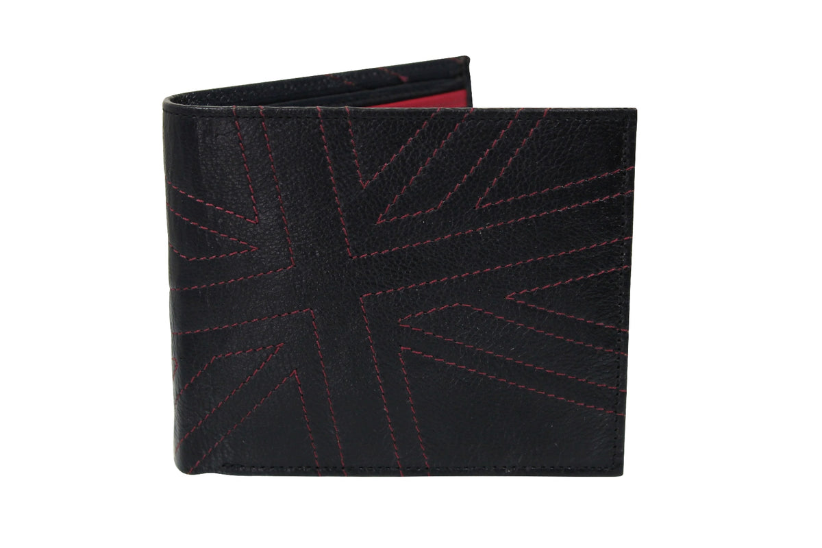 Xact Mens Quality Leather Union Jack Mod Retro Wallet - Coin Pocket - Gift Boxed-Main Image