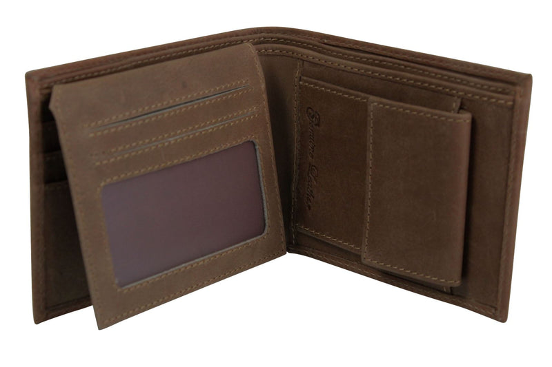 Mens Genuine Leather Wallet by Xact Clothing Embossed Stags Head-2