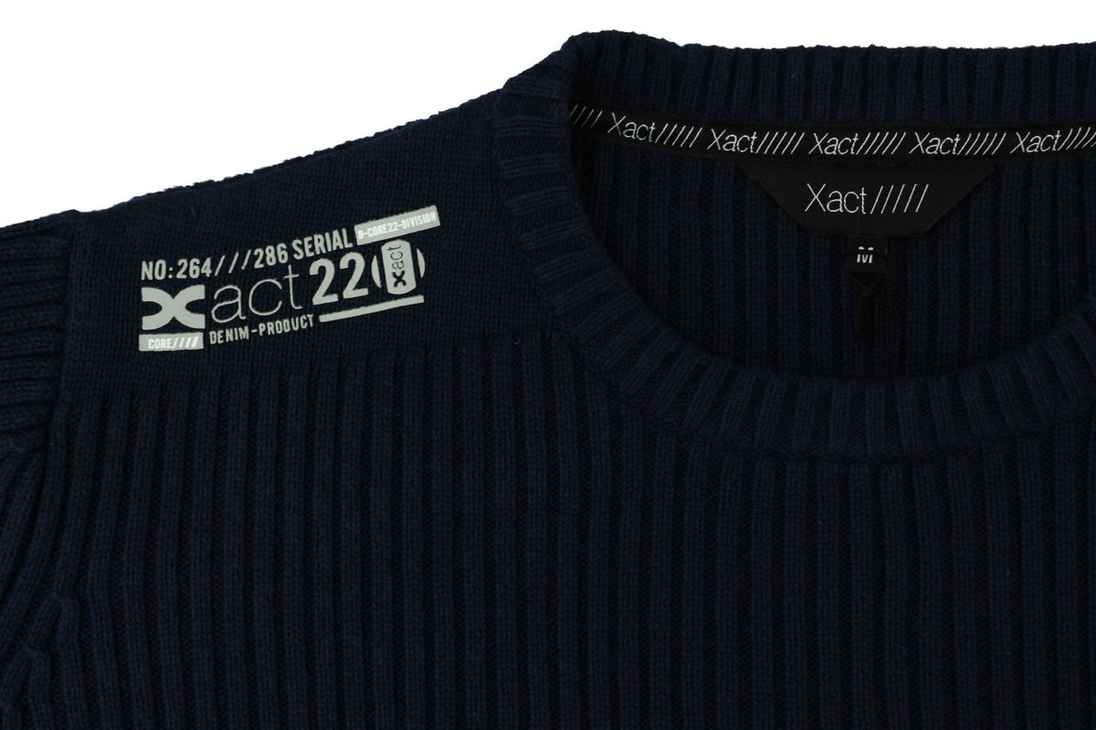 Xact Men's Ribbed Crew Neck Cotton Jumper-2