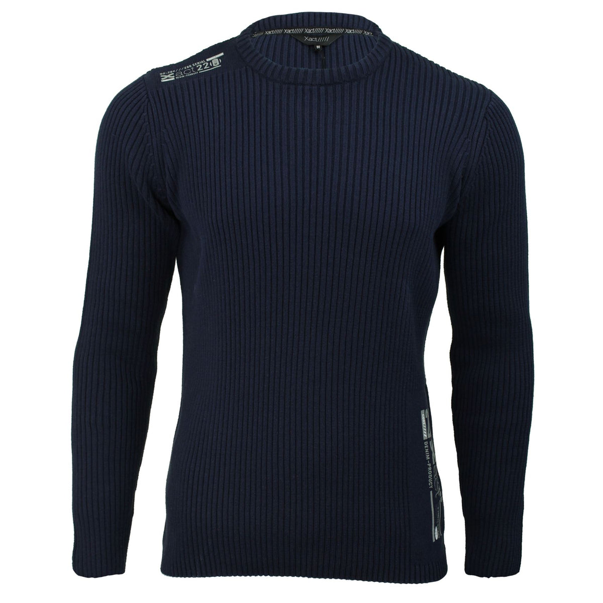 Xact Men's Ribbed Crew Neck Cotton Jumper-Main Image