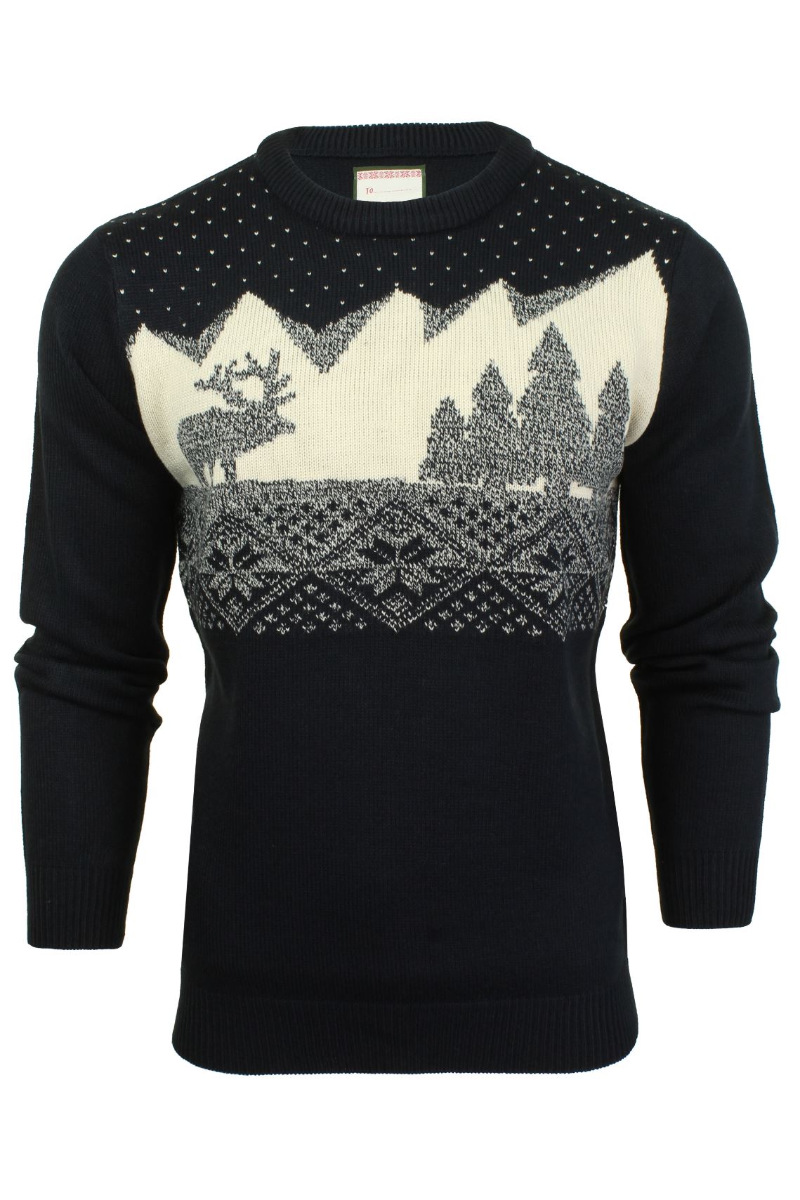 Xact Men's Festive Cityscape Scene Christmas Jumper - Cozy Winter Holiday Sweater with Urban Skyline Design-Main Image