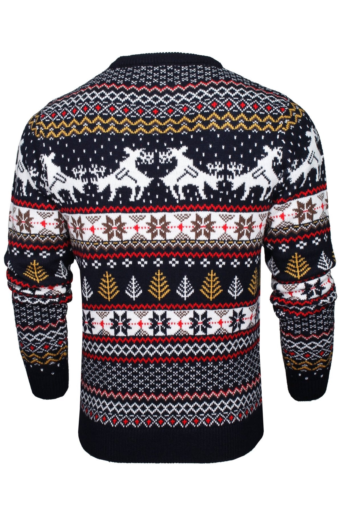 Xact Men's Fair Isle Christmas Jumper � Randy Reindeer Knit Sweater, Funny Xmas Pub Style, Festive Ugly Sweater for Holiday Parties-3