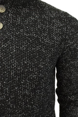 Xact Mens Wool Blend Quality Fleck Jumper 3 Button-2
