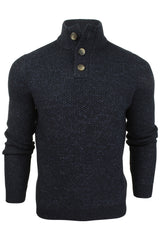 Xact Men's 1/4 Button Front Funnel Neck Jumper-Main Image