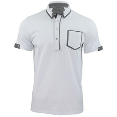 Mens Polo Shirt Xact Clothing Cotton Rich Gingham Collar & Trims Stretch Lycra-Main Image
