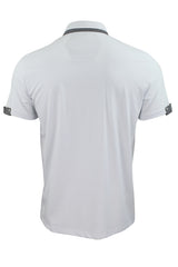 Mens Polo Shirt Xact Clothing Cotton Rich Gingham Collar & Trims Stretch Lycra-3