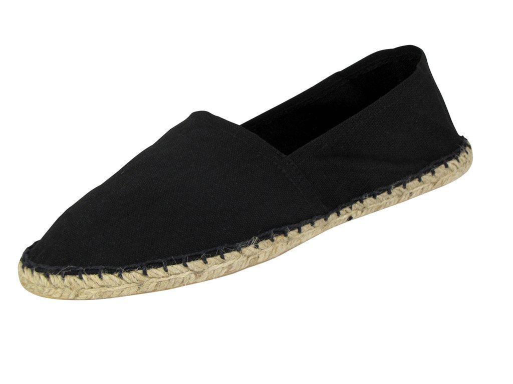 Mens Canvas Espadrilles/ Plimsoll Pumps Black-Main Image