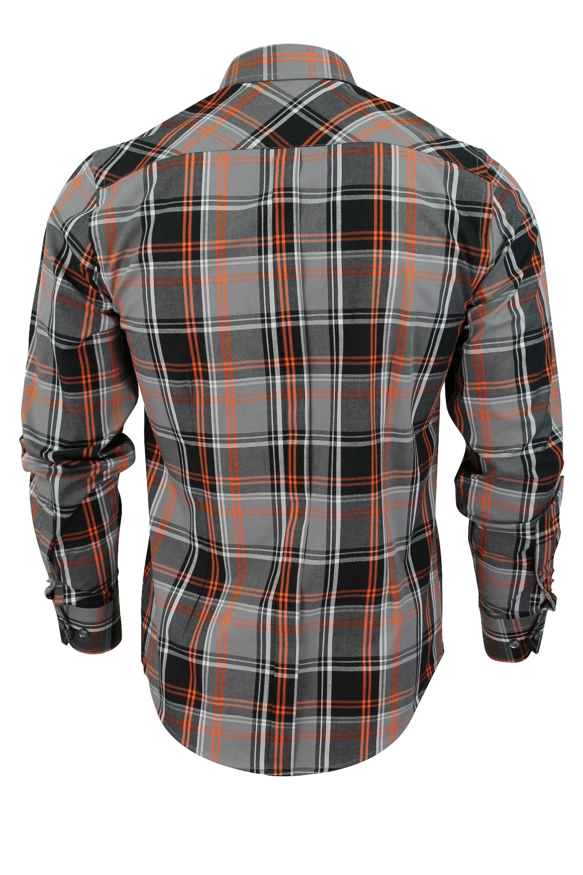 Mens Check Shirt by  Xact - Fashion  Long Sleeve Button Down-3
