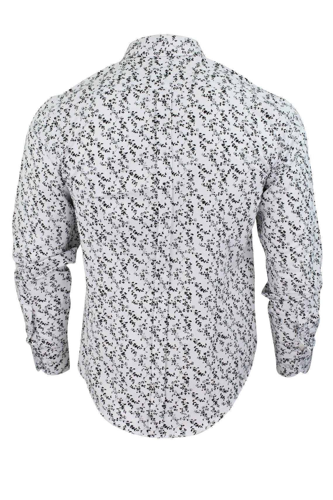 Mens Shirt Floral  by Xact - Fashion  Long Sleeve Button Down Mod / Retro-3