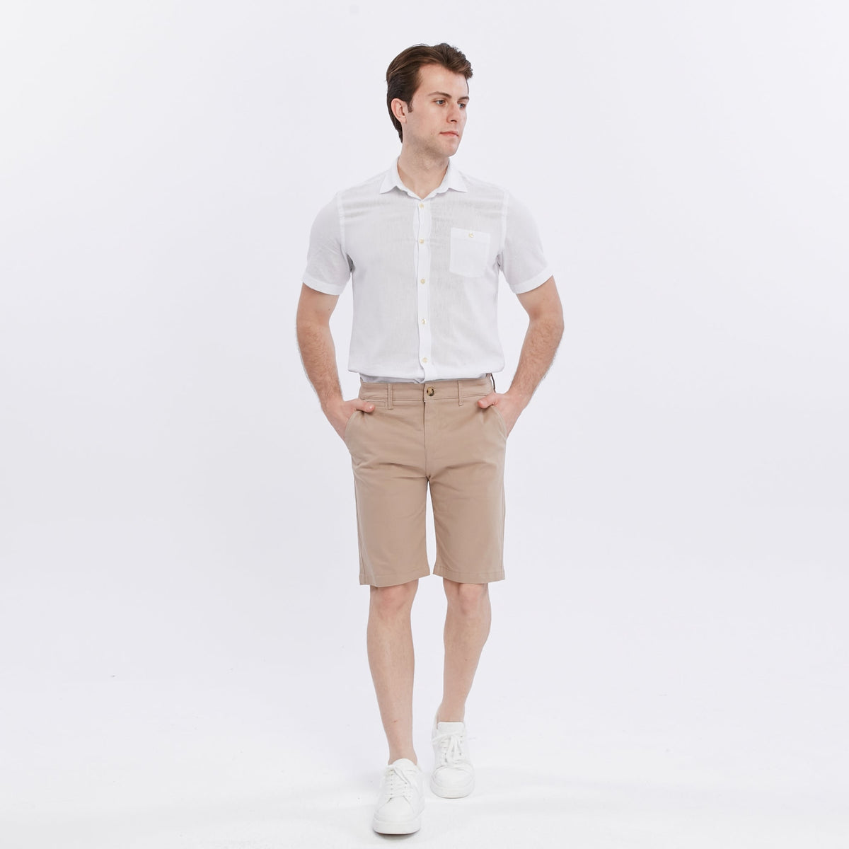 Xact Men's Premium Tailored Stretch Chino Shorts-2