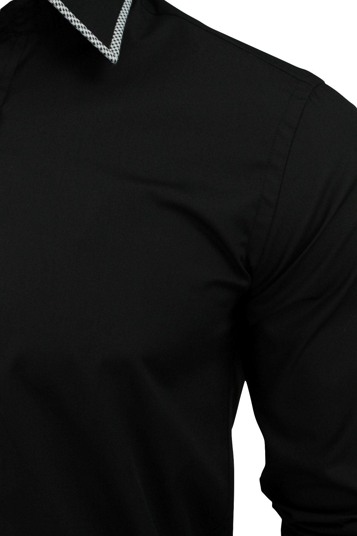 Xact Mens Fashion Shirt With Collar & Cuff Trim-2