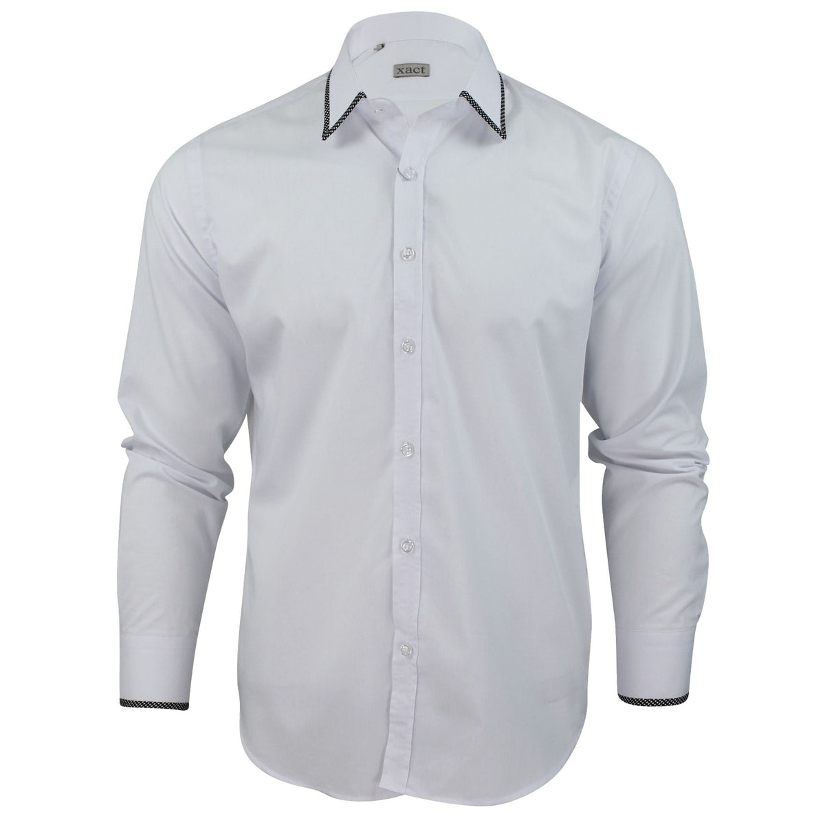 Xact Mens Fashion Shirt With Collar & Cuff Trim-2