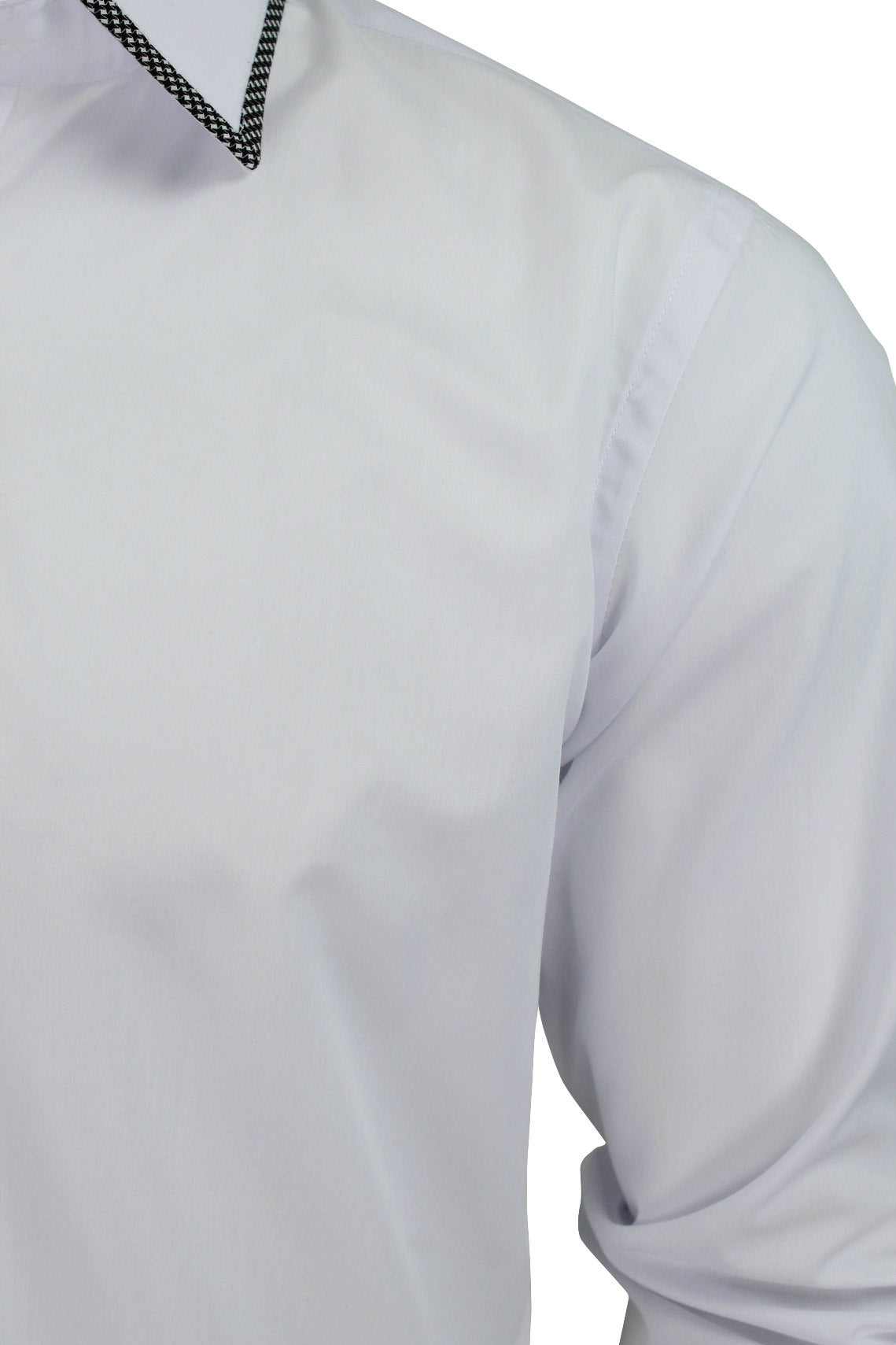 Xact Mens Fashion Shirt With Collar & Cuff Trim-3