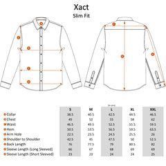 Xact Mens Plain Long Sleeved Shirt with Contrast Leaf Trims- Slim Fit-2
