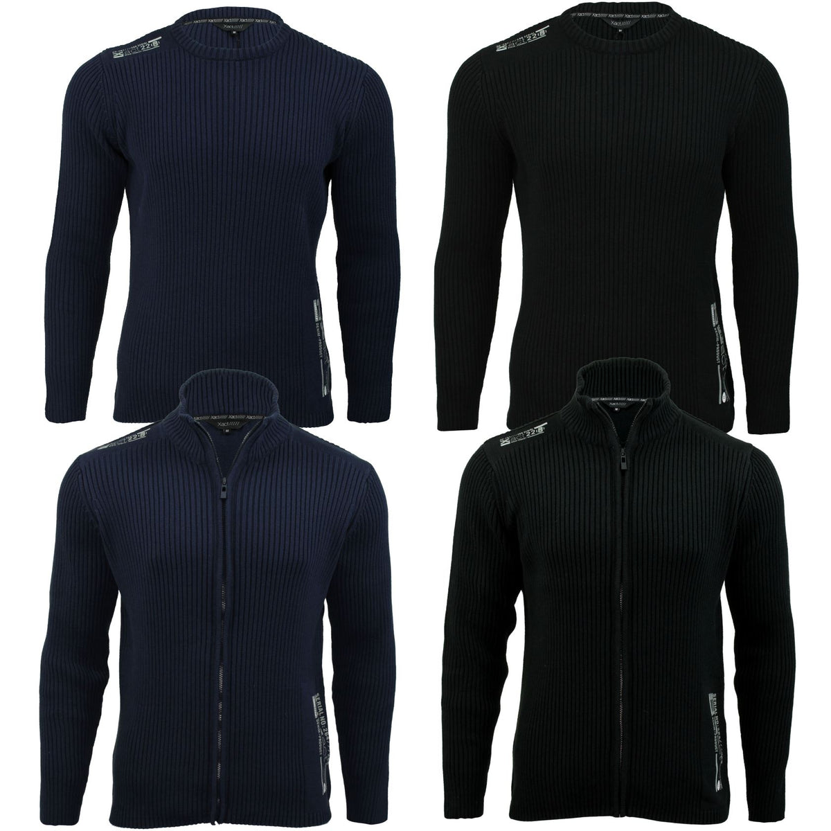 Mens Jumper by Xact Clothing Ribbed Long Sleeved-3