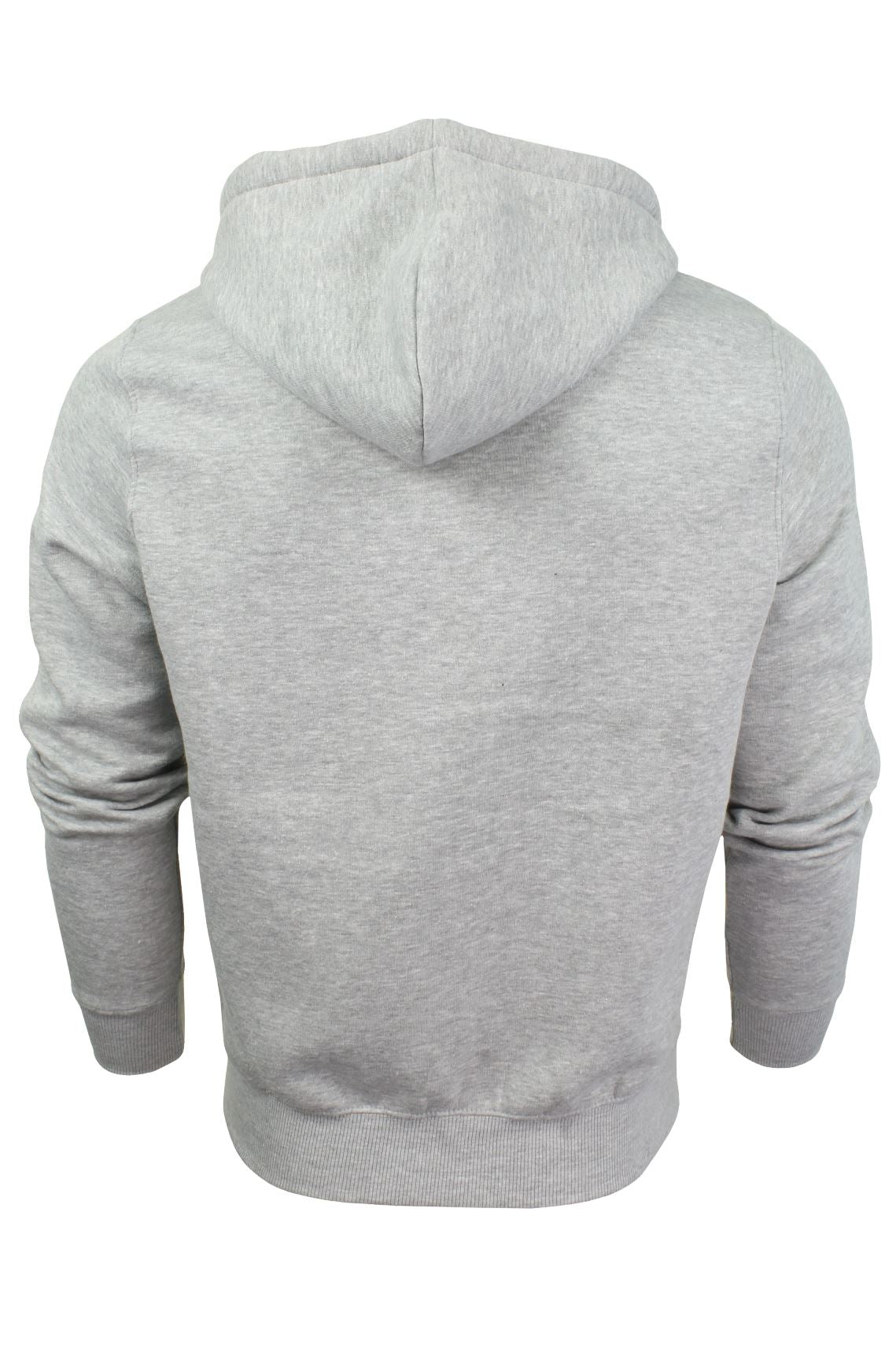 Mens Zip Through Hoodie Sweatshirt by Xact Fleece Back (Light Grey, S)-3