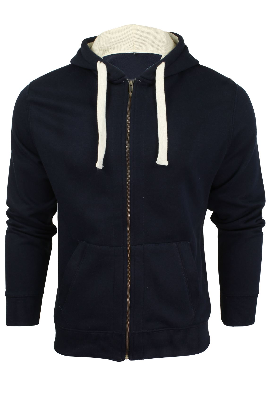 Mens Zip Through Hoodie Sweatshirt by Xact Fleece Back-Main Image
