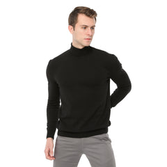Mens Roll-Neck Jumper by Xact Long Sleeved (Black)