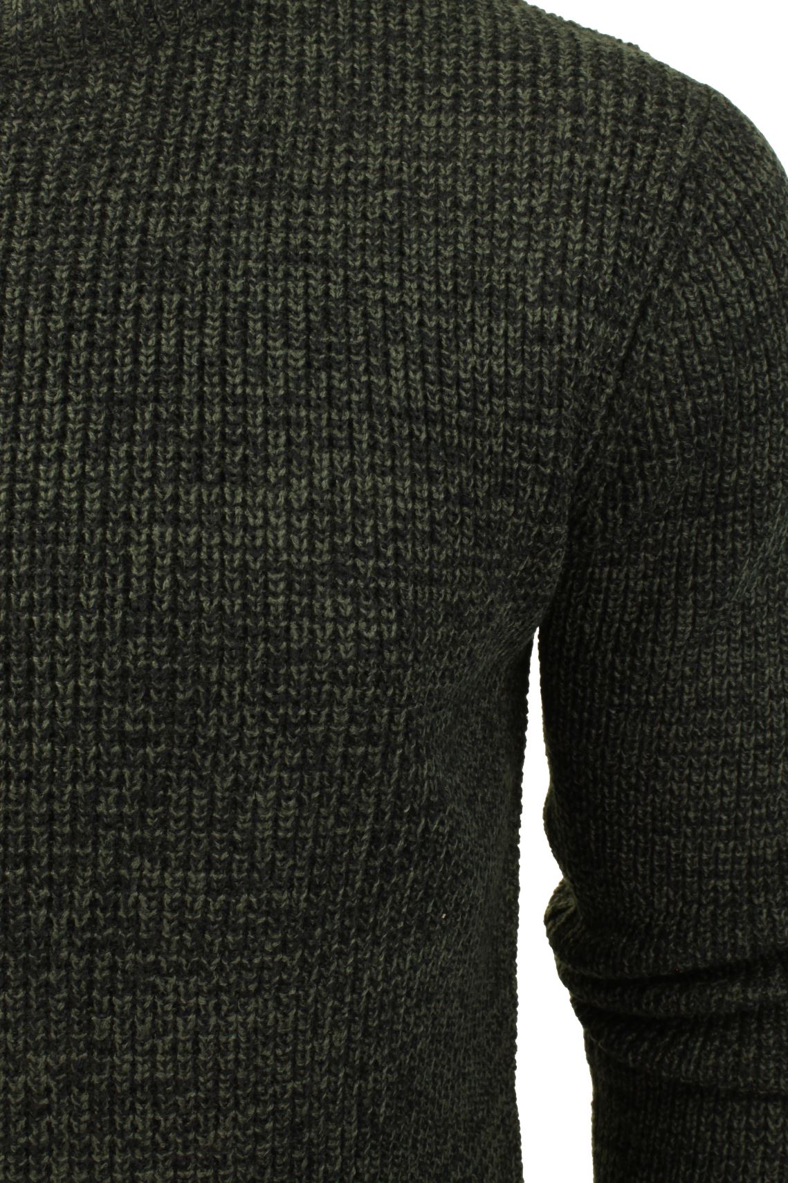 Xact Men's Twist Waffle Knit Crew Neck Jumper, Cotton Rich, Eco-Friendly Fabric-2