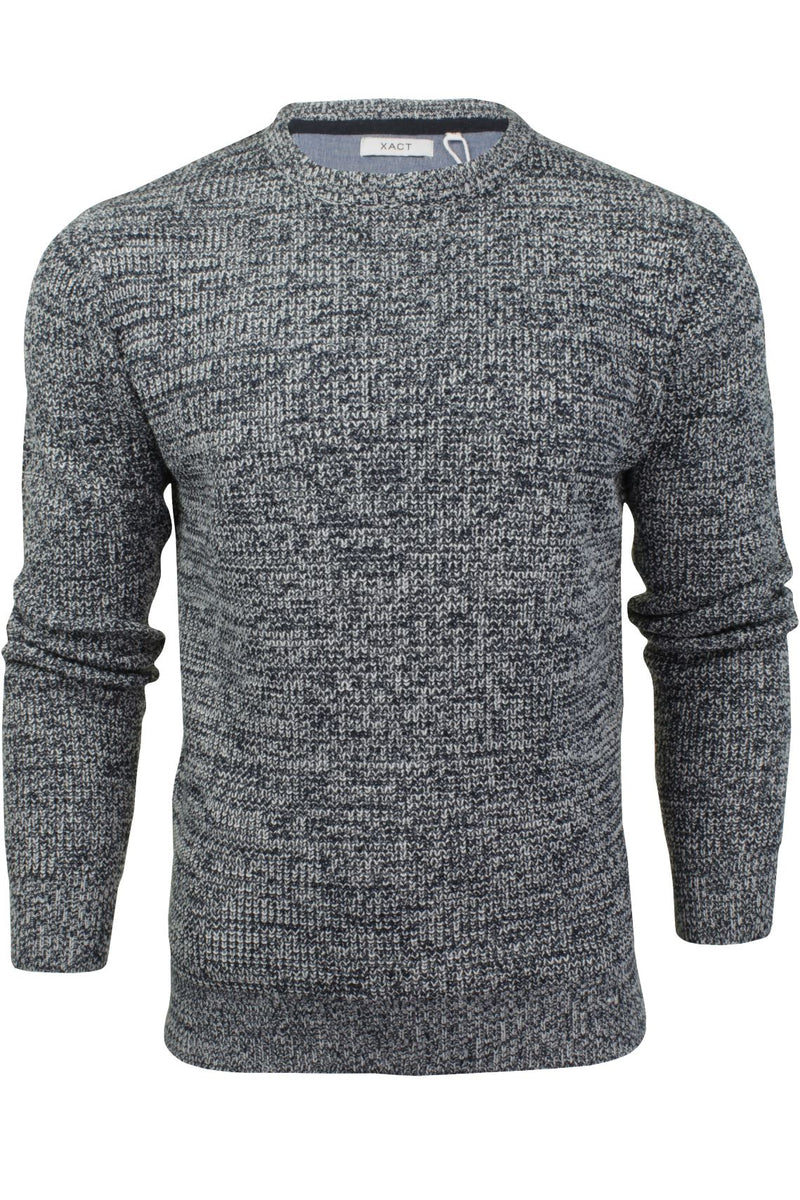 Xact Men's Twist Waffle Knit Crew Neck Jumper-2