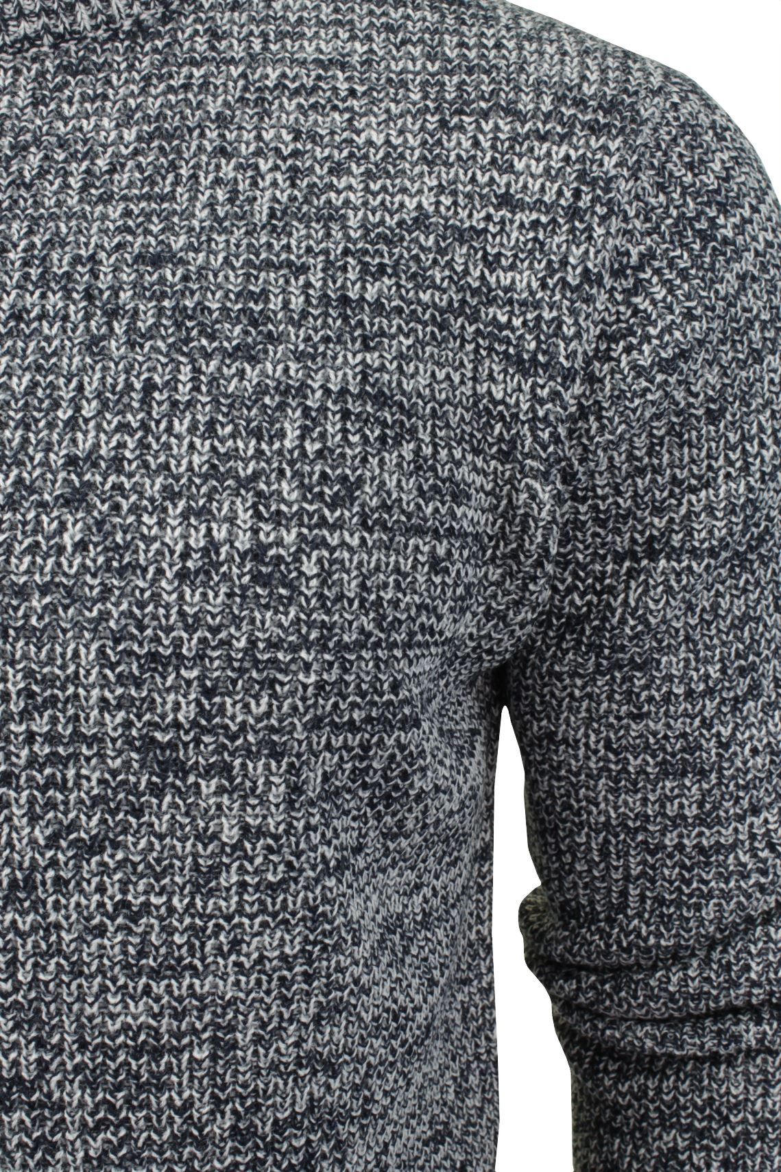 Xact Men's Twist Waffle Knit Crew Neck Jumper-2