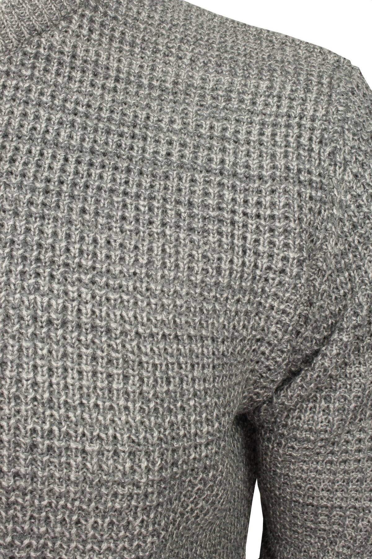 Xact Men's Twist Waffle Knit Crew Neck Jumper-2