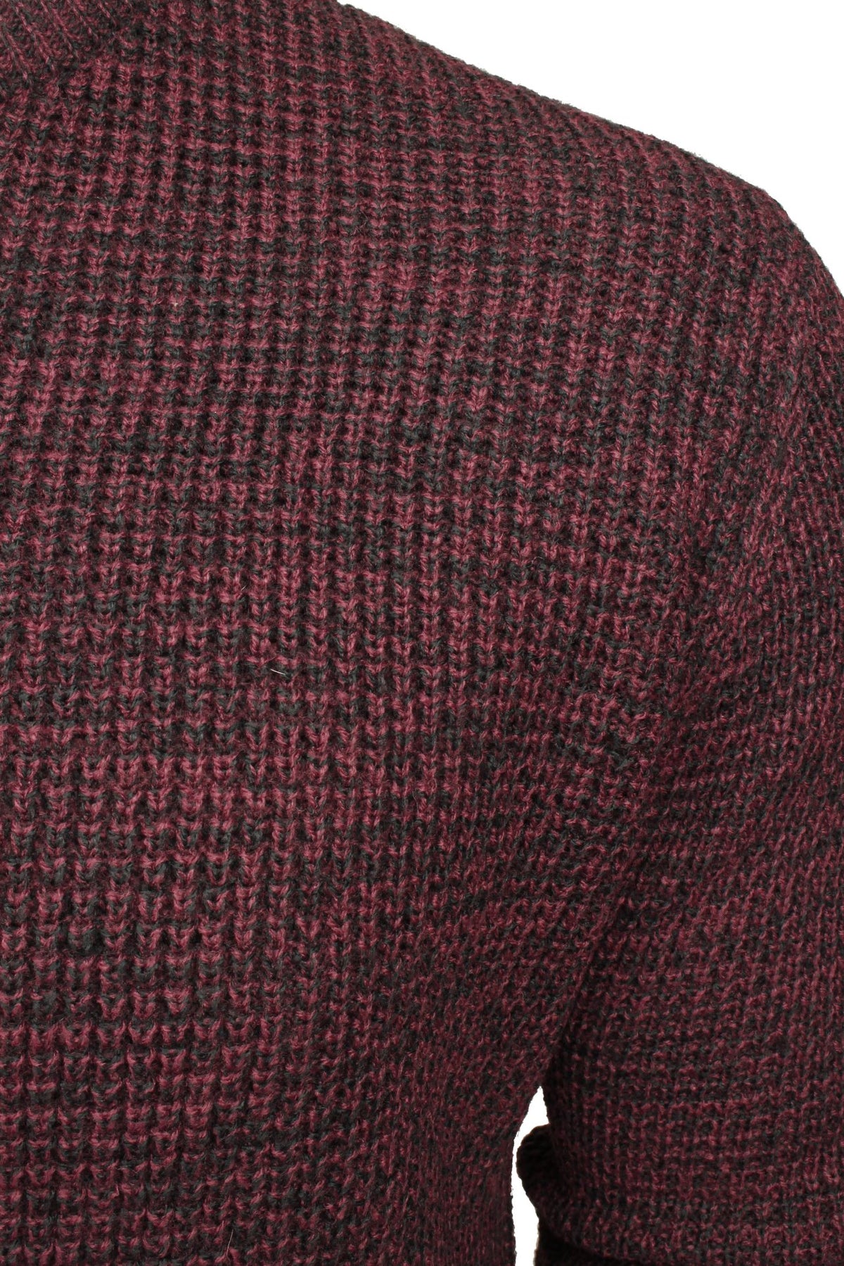 Xact Men's Twist Waffle Knit Crew Neck Jumper-2