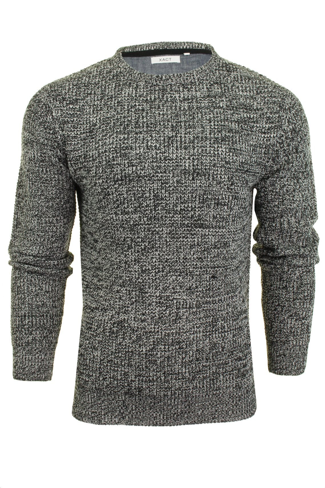 Xact Men's Twist Waffle Knit Crew Neck Jumper, Cotton Rich, Eco-Friendly Fabric-Main Image