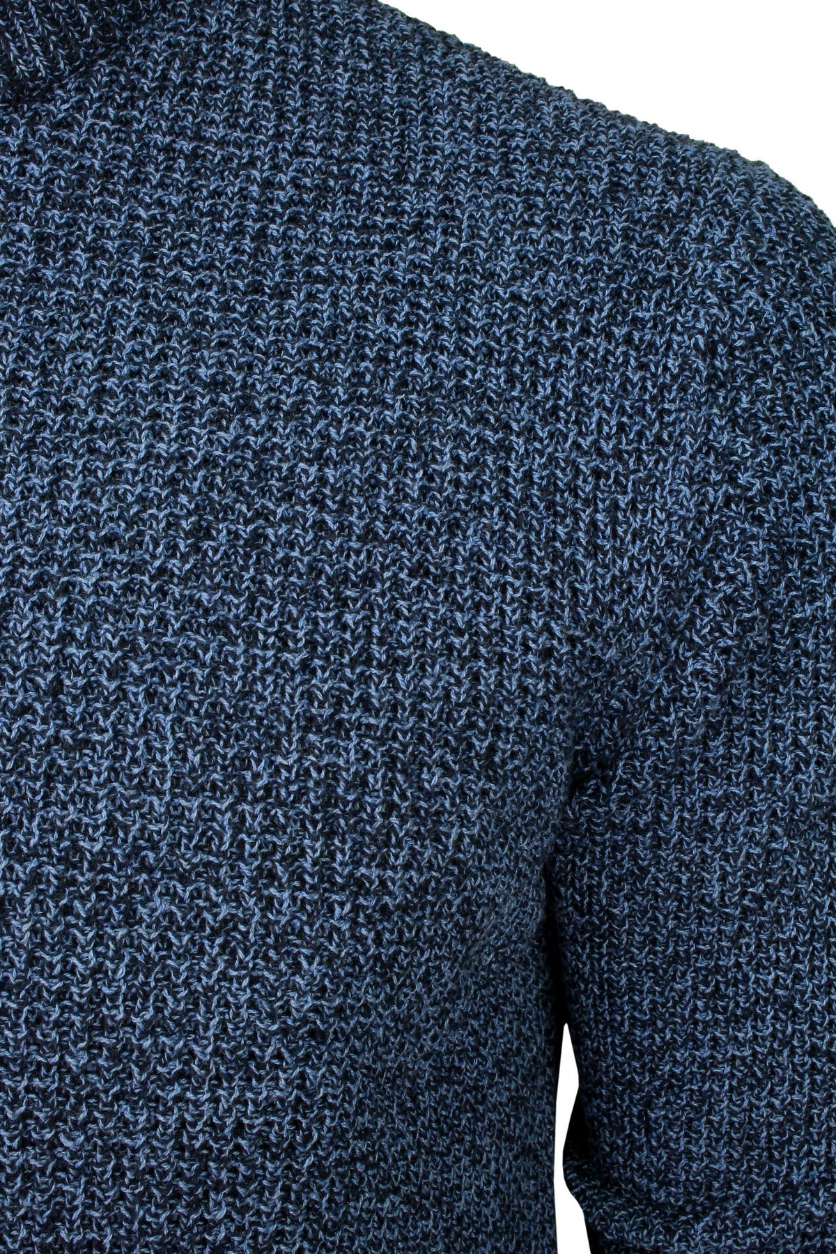 Xact Men's Twist Waffle Knit Crew Neck Jumper, Cotton Rich, Eco-Friendly Fabric-2