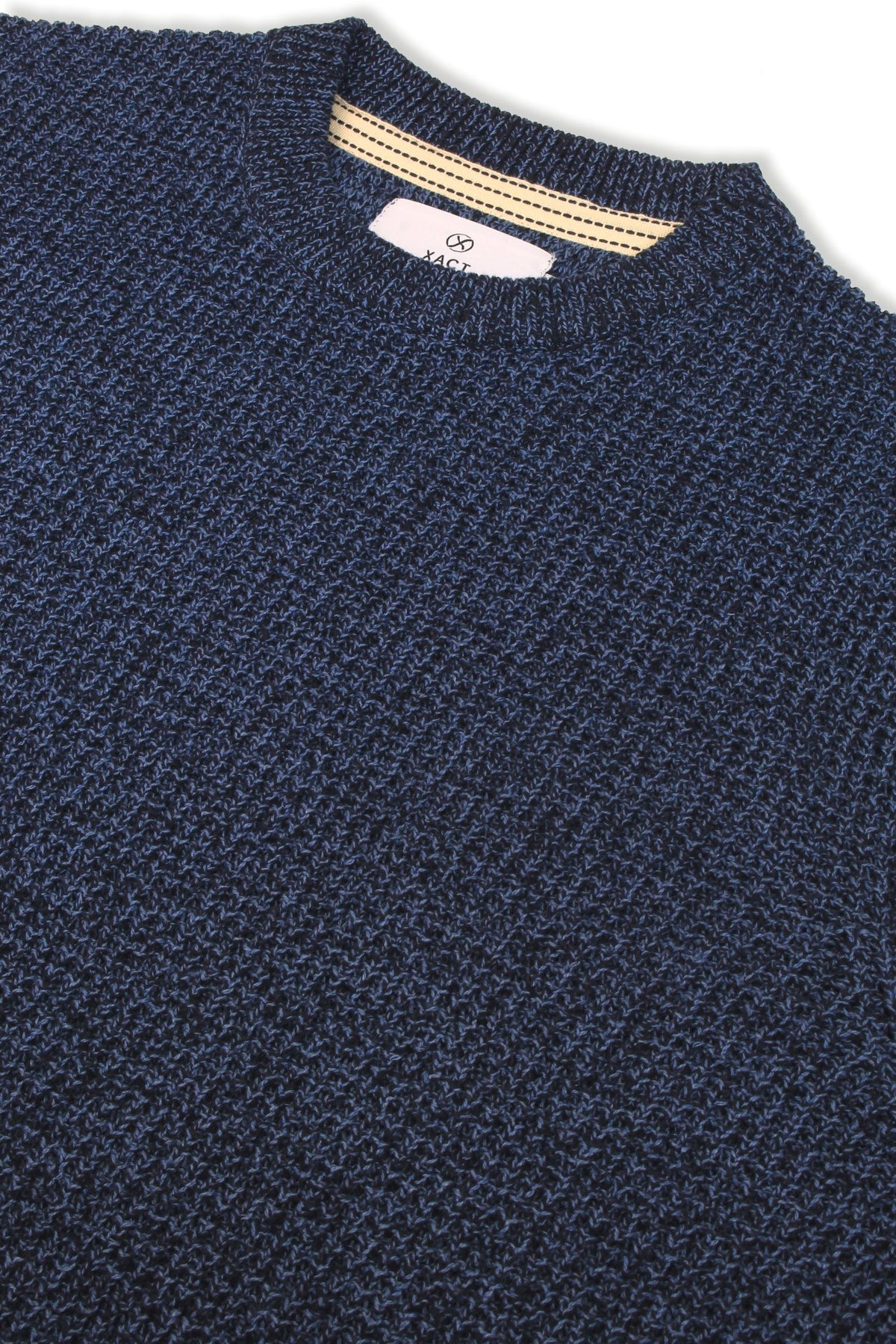 Xact Men's Twist Waffle Knit Crew Neck Jumper, Cotton Rich, Eco-Friendly Fabric-4